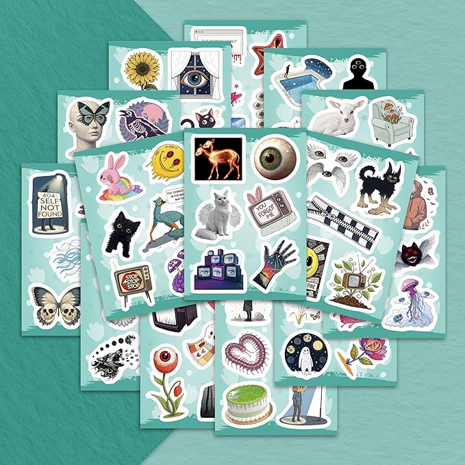 100Pcs Weirdcore Stickers, Weird Stickers for Adults -Weirdcore Stuff, Decor -Psychedelic Decals Waterproof - Gift for Women & Men