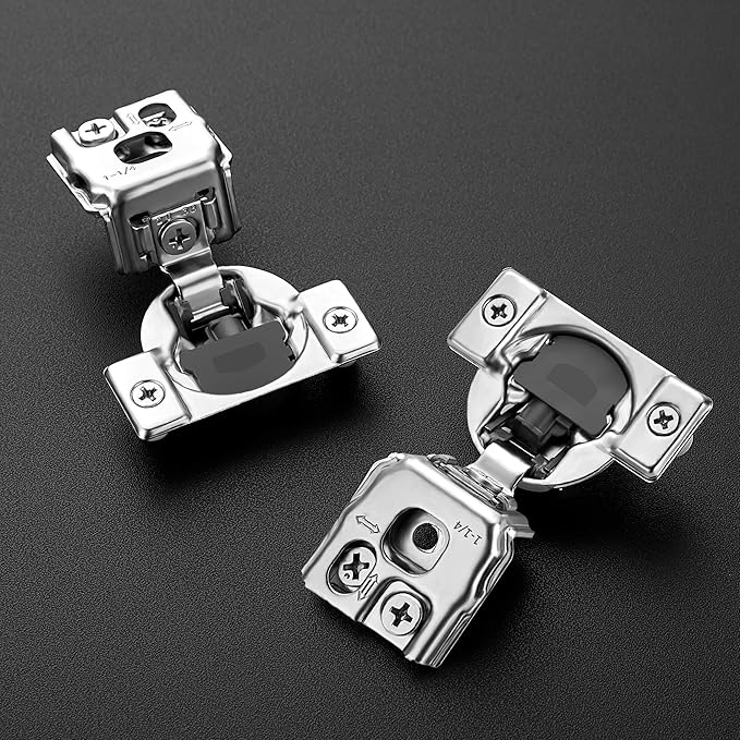 Ravinte 60 Pack 30 Pairs 1-1/4 inch Overlay Soft Close Hinges for Kitchen Cabinet Hinges Satin Nickel Hidden Hinges Stainless Steel Concealed Hinge self Closing