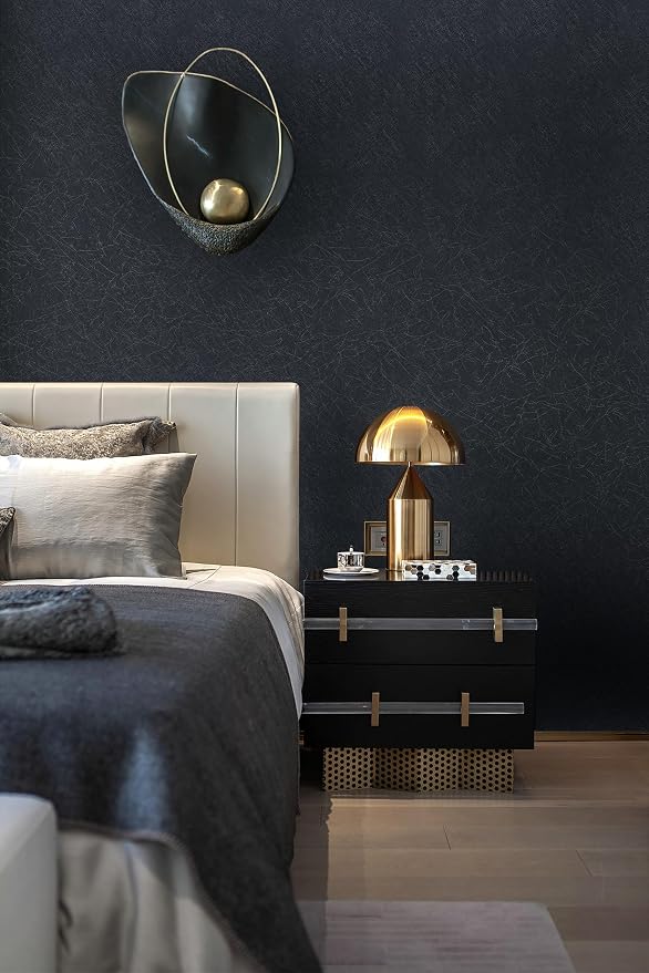 Safiyya Peel and Stick Wallpaper Blackish Blue Silk Wallpaper Textured Blackish Blue Contact Paper Decorative Modern Solid Color Contact Paper for Walls Vinyl Rolls 393"x 17.3"