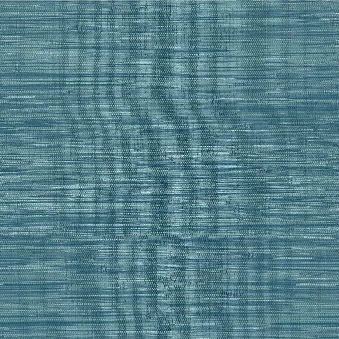 NuWallpaper Steel Blue Grassweave Peel & Stick Wallpaper, NU2874