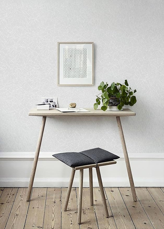 Safiyya Wallpaper White Textured Wallpaper Peel and Stick Silk Removable Wall Paper Embossed Self Adhesive Contact Paper for Bedroom Vinyl Rolls 17.3 inch X 118 inch