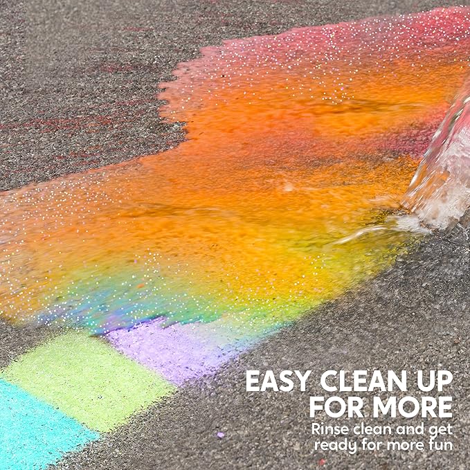 JOYIN 72 PCS Washable Sidewalk Chalk, 12 Packs Total, 3 Styles (Tie-Dye, Glitter & Neon), Outdoor Chalks for Painting, Drawing, Gifts for Kids