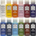 FolkArt Outdoor Gloss Acrylic Craft Paint Set Designed for Beginners and Artists, Non-Toxic Formula Perfect for Rock Designing, Twelve Bottles, 2 oz, 24 Fl Oz