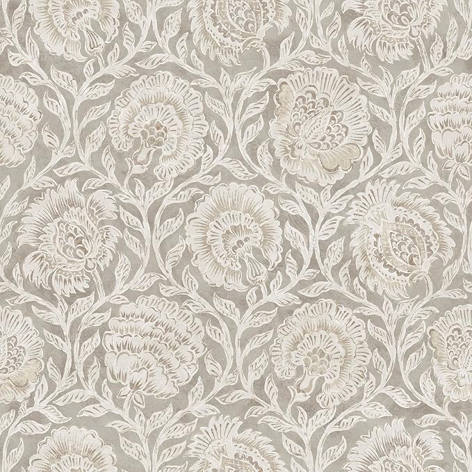 Nabela Noor Home NuWallpaper Aliviya Peppercorn Peel and Stick Wallpaper, NNS6508