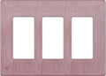 ENERLITES Elite Series Screwless Decorator Wall Plate Child Safe Outlet Cover, Gloss Finish, Size 3-Gang 4.68" H x 6.53" L, Unbreakable Polycarbonate Thermoplastic, SI8833-BRG, Brushed Rose Gold
