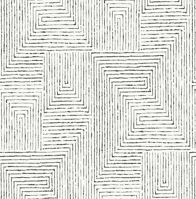 NuWallpaper x Scott Living Black Ink Peel and Stick Wallpaper, Removable Wallpaper, 20.5 in x 18 ft