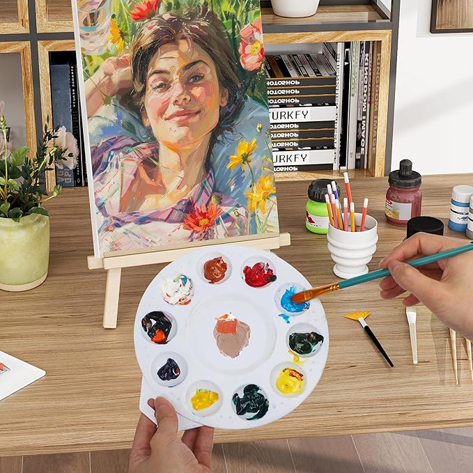 Halobios Paint Tray Palettes, Plastic Paint Pallets with Hanging Hole for Children or Students to Paints on School Project, Art Class or Have a Birthday Painting Party -12pcs