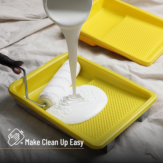 Bates- Paint Tray Liner, 9 Inch, 10 pcs, Yellow Paint Pans Trays
