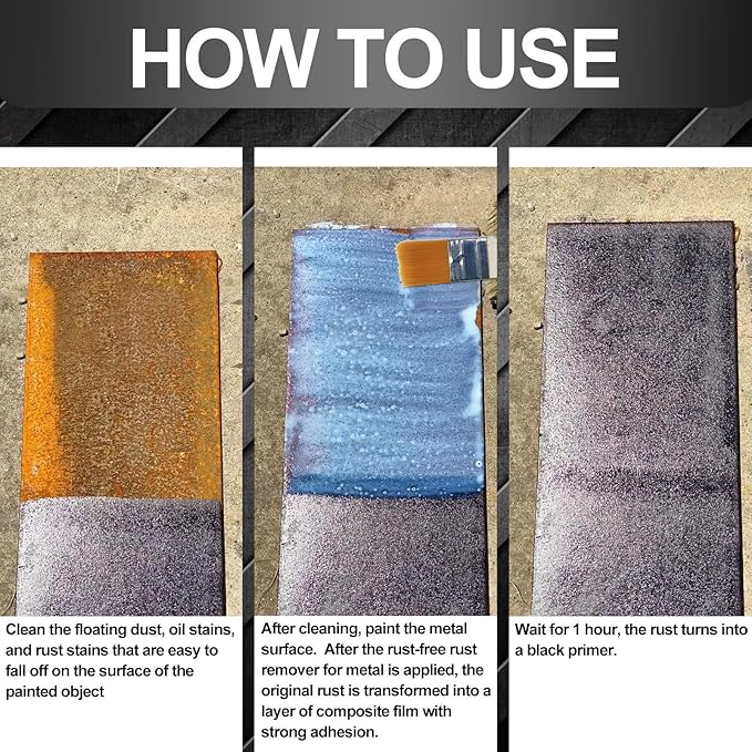 Rust Converter for Metal 500g, Prevent Rusting and Corrosion Rust Inhibitor for Metal with Brush, Maximum Rust Protection, Suitable for Automobiles, Metals, and Cast Iron