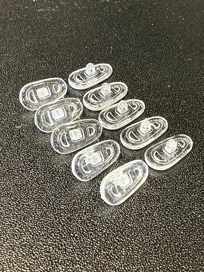 5 Pack Universal Silicone Screw-in Nose Pads, Clear, 15mm x 7mm, Tear-Drop Shape Silicone Screw in Eyeglass Repair Kit Adult & Kids