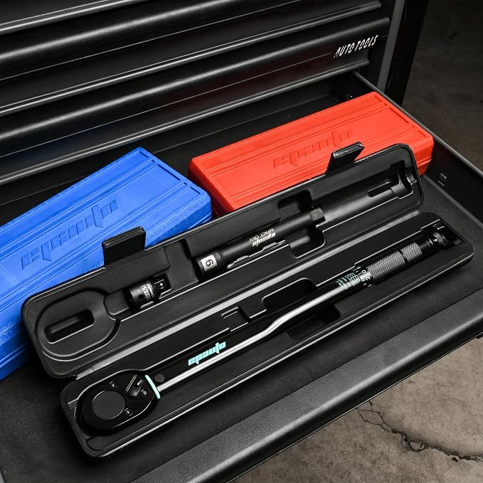 EPAuto 1/2-inch Drive Click Torque Wrench, 10-150 ft/lb, 13.6-203.5 N/m, Black | 1/2-inch 10-150 ft/lb, 13.6-203.5 N/m