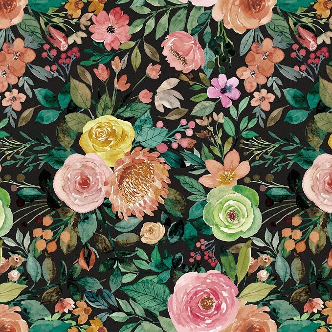Floral Peel and Stick Floral Wallpaper for Bedroom Self Adhesive Boho Flower Wallpaper Kitchen Cabinets Furniture Decorative Renter Friendly