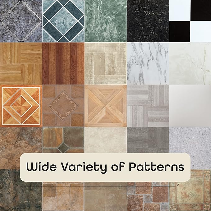 Nexus Self Adhesive 12-Inch Vinyl Floor Tiles, 20 Tiles - 12" x 12", 3 Finger Medium Oak Parquet Pattern - Peel & Stick, DIY Flooring for Kitchen, Dining Room, Bedrooms & Bathrooms by Achim Home Décor