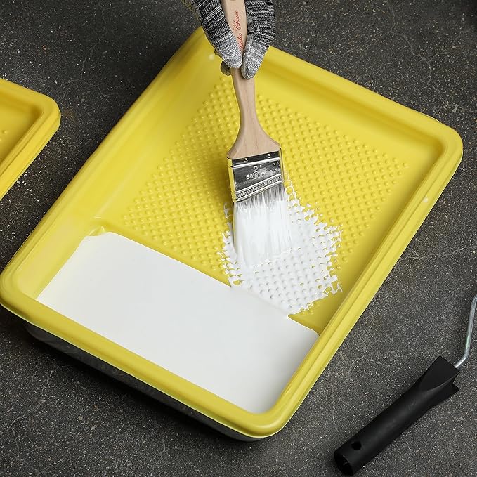 Bates- Paint Tray Liner, 9 Inch, 10 pcs, Yellow Paint Pans Trays