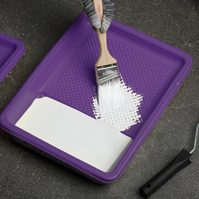 Bates- Paint Tray Liner, 9 Inch, 10 pcs, Purple Paint Pans Trays, Paint Roller Tray, Roller Tray Liners