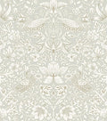 17.7x394in Vintage Floral Wallpaper Peel and Stick William Morris Wallpaper Neutral Strawberry Bird Botanical Self Adhesive Removable Waterproof Contact Paper for Living Room Bedroom Bathroom