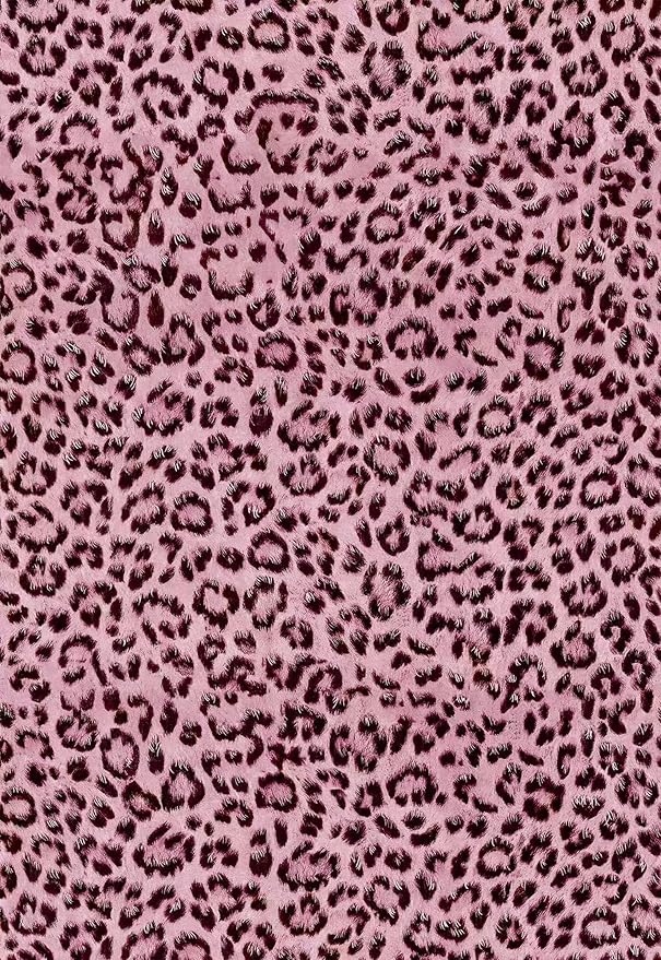 Leopard Print Peel and Stick Wallpaper, Waterproof Removable Self Adhesive Textured Wall Paper, Black and Pink Unique Funky Cheetah Contact Paper for Bedroom and Bathroom 480"X17.3"(57.6 sq. ft)