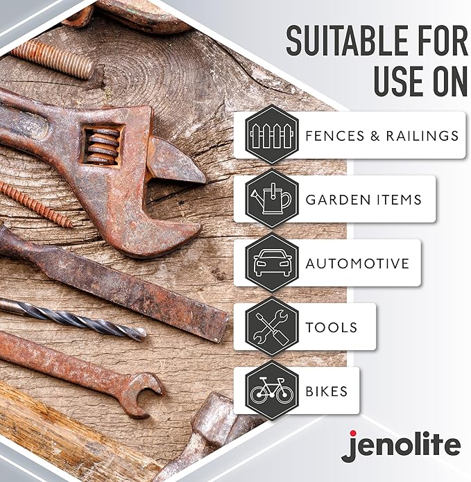JENOLITE Original Rust Remover for Metal - Fast Acting Liquid - Industrial Strength, Removes Rust Back to Bare Metal - 500ml (16.9 fl oz)