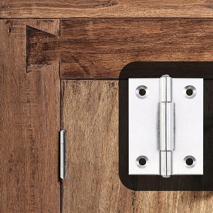 MY MIRONEY 20PCS Stainless Steel Folding Hinges 2 Inch Cabinet Door Hinge Home Furniture Hardware Butt Hinge for Wooden Box, Door and Window, DIY Projects