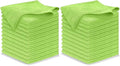 USANOOKS Microfiber Cleaning Cloth Light Green - 24 Pcs 12.5"x12.5" - High Performance - 1200 Washes, Ultra Absorbent Towels Weave Grime & Liquid for Streak-Free Mirror Shine - Car Washing Cloth