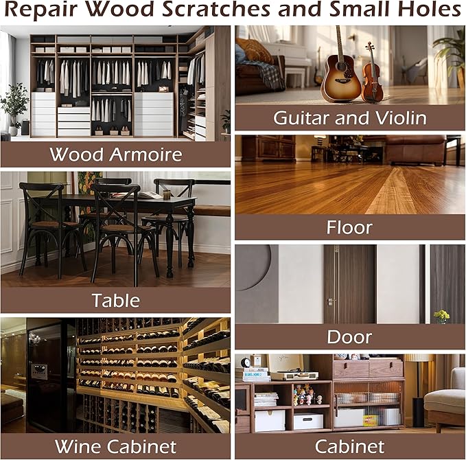 Oriflame Wood Furniture Repair Kit: 12-Color Filler and 8-Color Markers - Wood Touch Up for Scratches/Cracks/Holes/Stains in Floors/Table/Cabinets(Hardwood/Laminate)