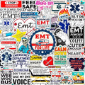 100Pcs Emergency Medical Technician Stickers for Water Bottle - Funny EMT Stickers and Decals - EMT Gifts, Party Decorations - Gift for Women & Men