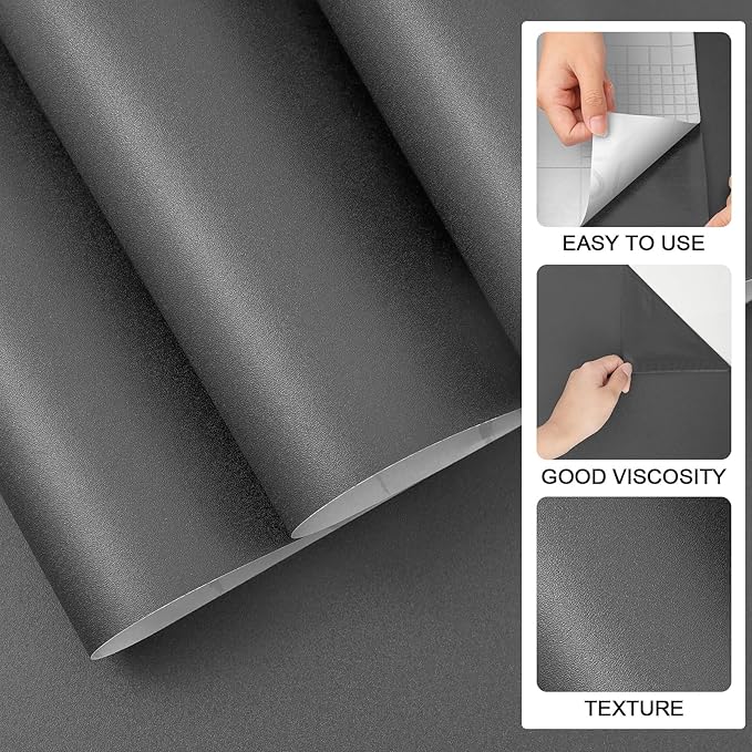 (15.7 inchx118 inch) Grey Wallpaper Self Adhesive Peel and Stick | Wall Pattern for Living Room TV Wall Store Backdrops Thick Wallpaper PVC DIY Decorative Roll