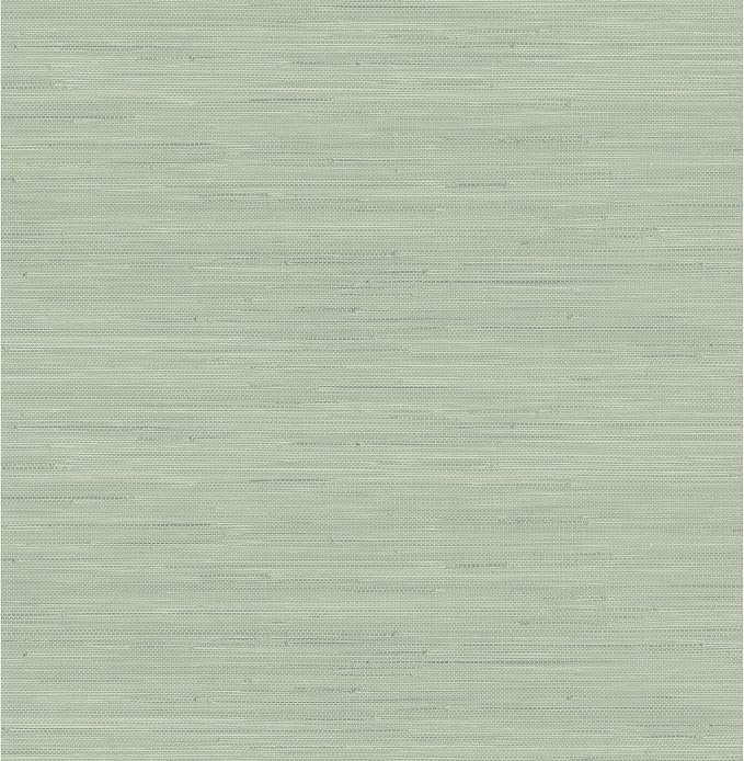 NuWallpaper x Society Social Classic Faux Grasscloth Peel and Stick Wallpaper, Sage Faux Grasscloth Removable Contact Paper for Walls, Self Adhesive Wall Covering for Bedroom Living Room Accent Wall
