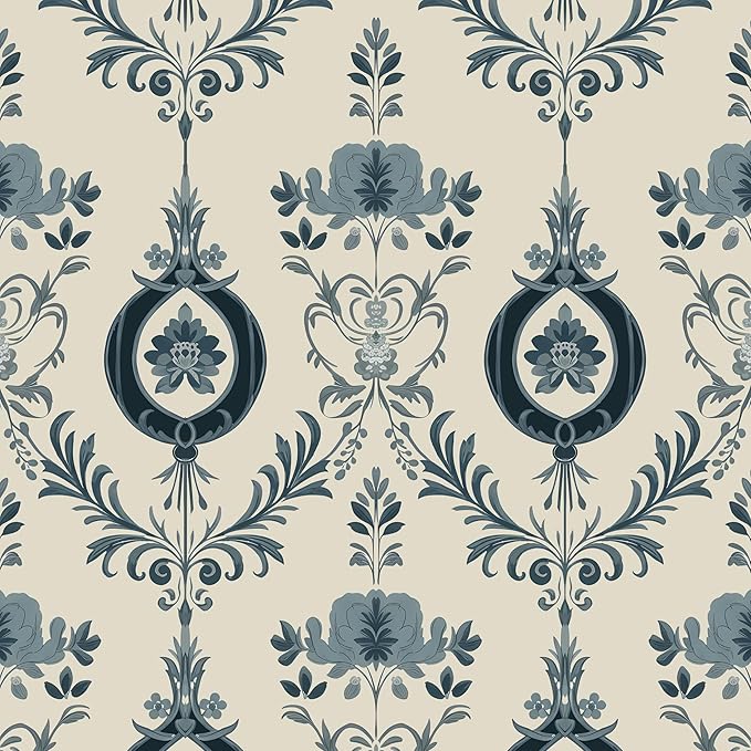 Light Blue Flower Peel and Stick Contact Paper 17.5" × 118" | Self Adhesive/Removable/Waterproof/Thick Vinyl Contact Paper for Bathroom Bedroom Shelf Cabinet Drawer,Prepasted,Easy Peel