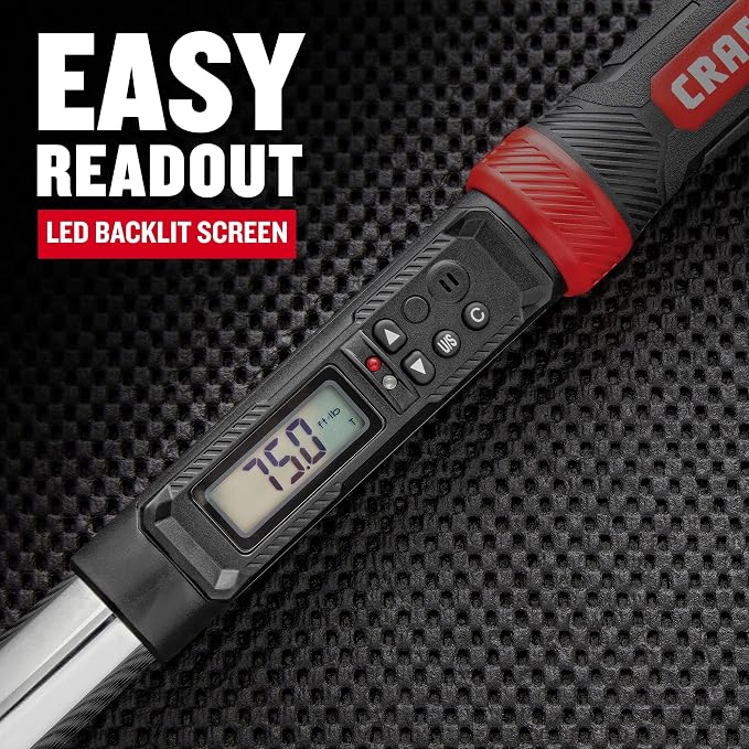 CRAFTSMAN Digital Torque Wrench, 1/2-Inch, 50-250 FT-LB, CMMT99436 | SAE