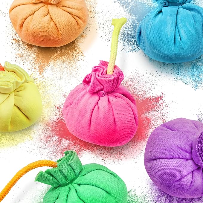 Lanard Chalkie: Chalk Blast Balls - 6 Pack - Colorful Assorted Balls, Explosive Color Fun, 200+ Throws Per Chalk Bomb, Family Outdoor Activities, Holi festivals, and more Ages 6+
