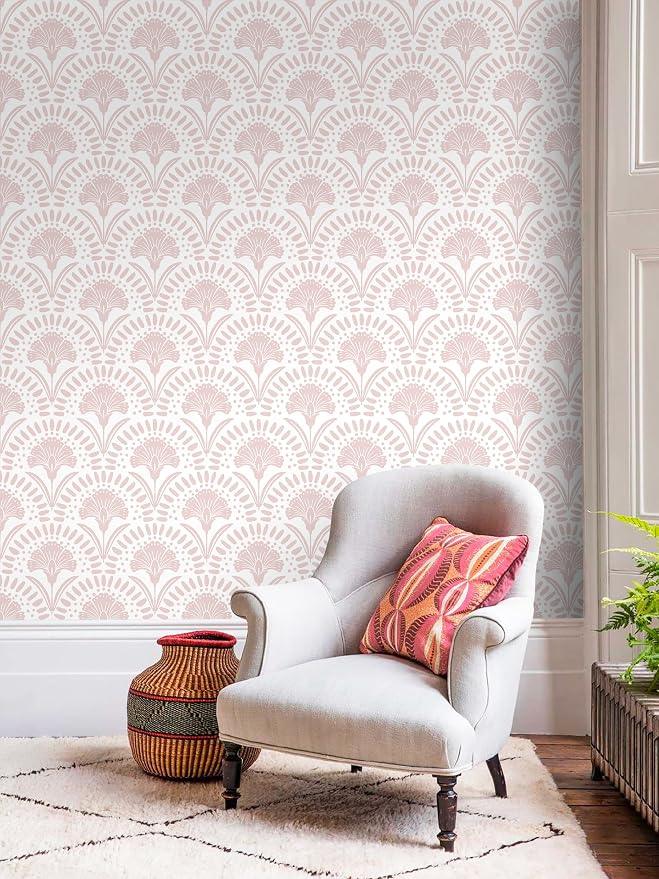 Timeet 17.7 in × 78.7 in Boho Peel and Stick Wallpaper Pink Floral Contact Paper White Pink Flower Wallpaper Removable Self Adhesive for Cabinet Bathroom Waterproof