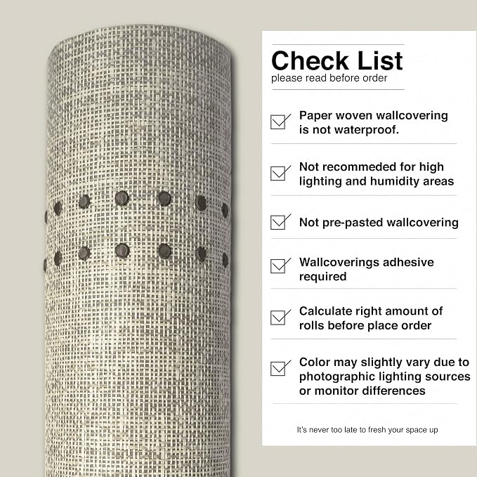 Ansehan Hand-Crafted Wallcovering HA4003 Droplets Stripe 36" W x8 Yard L Textured, Modern, Non Prepasted Natural Home Décor for Christmas Interior, Tan