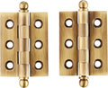 Deltana CH2015U5 Solid Brass 2-Inch x 1-1/2-Inch Cabinet Hinge with Ball Tips