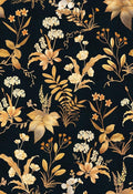 Simon&Siff Vintage Floral Peel and Stick Wallpaper 17.3" x 120" | Black Gold Botanical Contact Paper, Removable Wall Paper, Renter Friendly, for Cabinets, Furniture, DIY Decor
