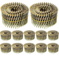 Hotop 3600 Count Siding Nails, 15-Degree Wire Collated Coil Siding Nails, Full Round Head Mild Steel Nail for Sheathing Decking Fencing Attachment Replacement Parts(2 1/4 Inch)