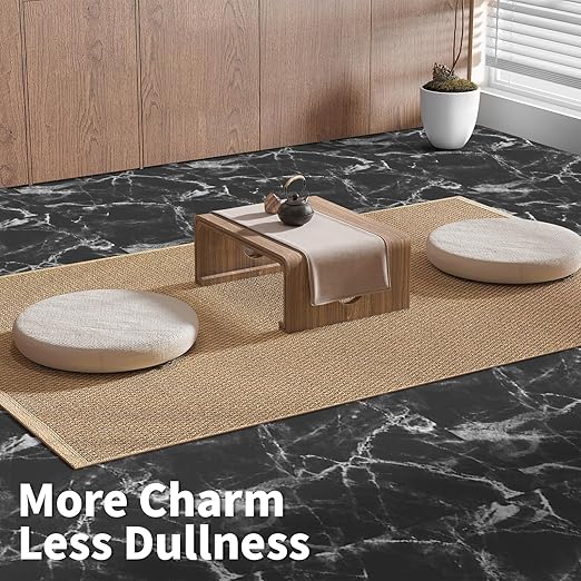 Art3d Peel and Stick Floor Tile, 30-Pack 12 x 12in. Covers 30 Sq.ft, Waterproof Vinyl Flooring Tiles Self Adhesive for Kitchen, Bathroom & Bedroom - Dark Marble