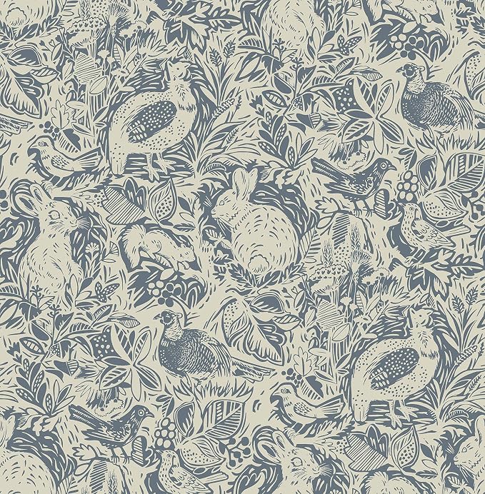 NuWallpaper Blue Terrene Peel and Stick Wallpaper, Blue Abstract Removable Contact Paper for Walls, Self Adhesive Wall Covering for Bedroom Living Room Accent Wall