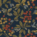 Navy Floral Leaf Vintage Green Wallpaper Peel and Stick 17.5"x118" | Self Adhesive/Removable/Waterproof/Thick Vinyl Contact Paper for Bathroom Bedroom Shelf Cabinet Drawer,Prepasted,Easy Peel