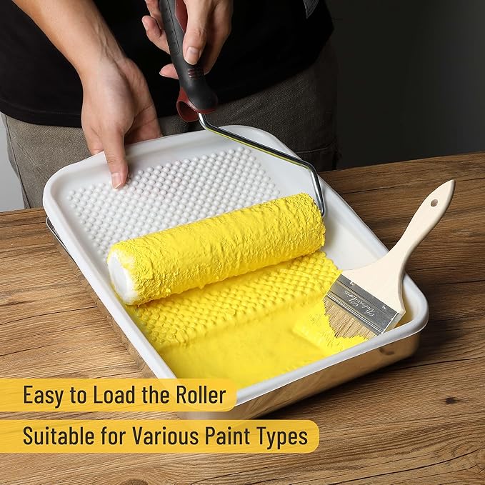 Bates 9 Inch Paint Tray Liners - 21 pcs, One Metal Tray with 20 Plastic Liners