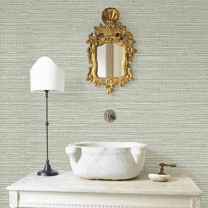 JiffDiff Grasscloth Wallpaper Peel and Stick Cream Grassweave Stick on Wallpaper Textured Self Adhesive Wall Paper Contact Paper 1181" x 17.3"