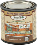 SamaN Interior One Step Wood Seal, Stain and Varnish – Oil Based Odorless Dye - Protection for Furniture and Fine Wood (Dark Chestnut SAM-308, 8 oz)