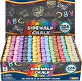 JOYIN 224 PCS Sidewalk Chalks Set Non-Toxic Washable Jumbo Chalk for Outdoor Art Play, Painting on Chalkboard, Blackboard and Playground