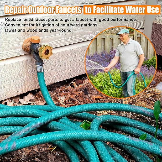 RK-17VB Outdoor Faucet Repair Kit for Woodford Model 17 Outside Faucets Vacuum Breaker Float Kit Include Caps Bodies Floats, 12PCS Set