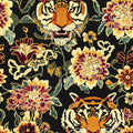 Yellow Gold Vintage Tiger Peel and Stick Wallpaper 17.5" x 118" | Waterproof Vinyl Self Adhesive Removable Renter Friendly Floral Contact Paper