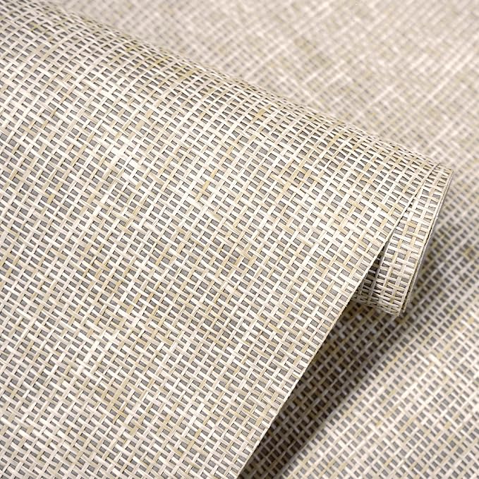 Ansehan Wallcovering W030105 Envy Collection 36" W x 8 Yard L, Natural Paper Weave Grasscloth Modern Texture Wallcovering for Living Room Bedroom Feature Wall, Cream Wheat