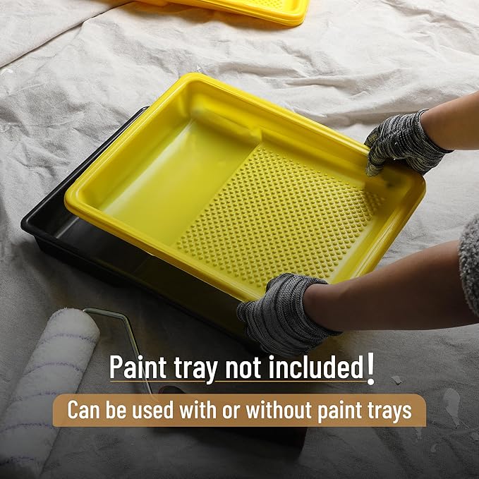 Bates- Paint Tray Liner, 9 Inch, 10 pcs, Yellow Paint Pans Trays