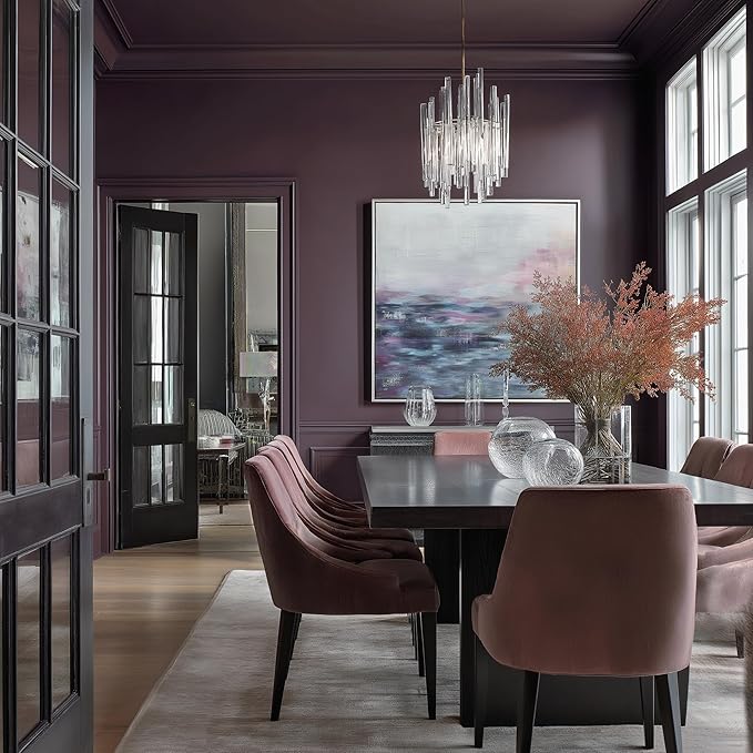 EVOLVE Interior Paint & Primer, Eggshell (Gentle Plum), 5 Gallon – One-Coat Coverage, Excellent Hide, Low VOC, Low Odor, Washable Paint for Walls, Doors & Trim