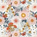 Dimoon Floral Wallpaper Peel and Stick Wallpaper Boho Retro Contact Paper 17.3''x385'' White Bohemian Vintage Removable Wall Paper Renter Friendly Waterproof Wall Mural Bedroom Bathroom Vinyl