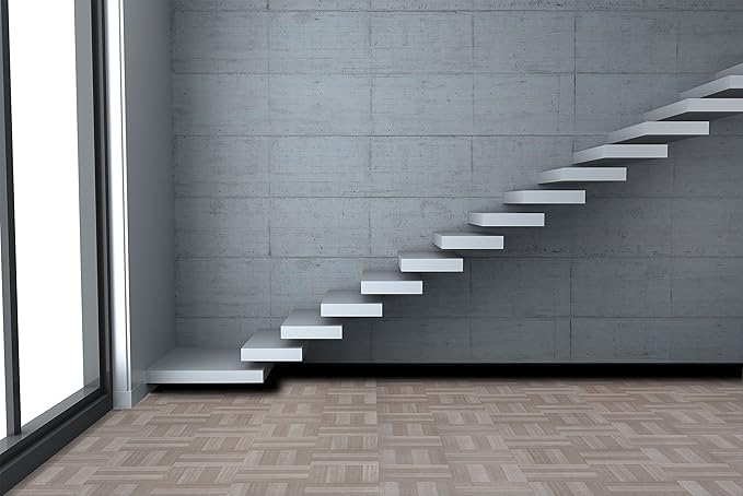 Tivoli Self Adhesive Vinyl Floor Tiles, 45 Tiles - 12" x 12", Ash Grey Wood- Peel & Stick, DIY Flooring for Kitchen, Dining Room, Bedrooms, Basements & Bathrooms by Achim Home Decor